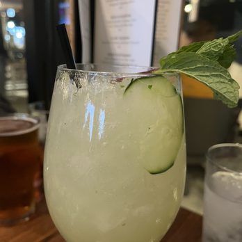 The Lab Collaborative - Non-alcohol Cucumber & mint spritzer with simple syrup - New American Near Me - Oceanside, California The Lab Collaborative - Non-alcohol Cucumber & mint spritzer with simple syrup - New American Near Me - Oceanside, California