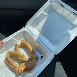 Takelma Roasting Company - Plain pretzel served in a styrofoam container