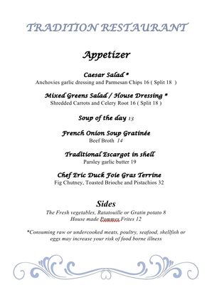 Menu photo 1 Tradition Restaurant Deerfield Beach, FL