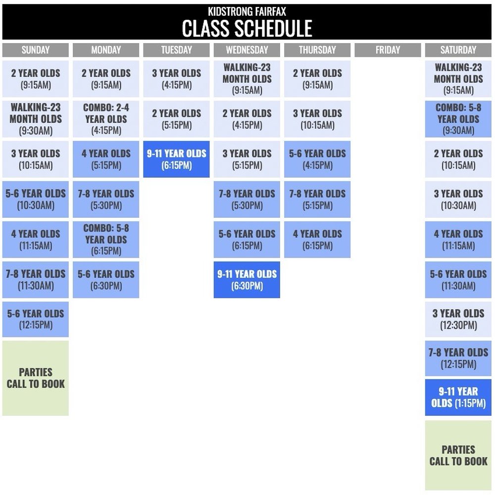Kid Strong - Class schedule - Kids Activities Near Me - Fairfax, Virginia Kid Strong - Class schedule - Kids Activities Near Me - Fairfax, Virginia
