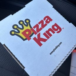 a pizza box with a crown on it