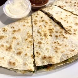 Lj’s Restaurant & Private Caterers - Large Quesadilla: (But Shrimp Is Cut Up & Is Filled With Vegetables ¯\_(ツ)_/¯. Seasony Though)