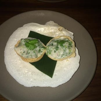 Langbaan - Crispy rice cup with scallops! My favorite of all - Thai Near Me - Portland, Oregon