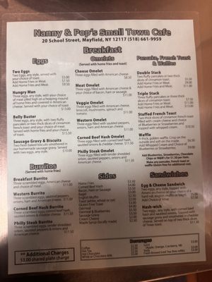 Menu photo 1 Nanny & Pops Small Town Cafe Mayfield, NY Menu photo 1 Nanny & Pops Small Town Cafe Mayfield, NY