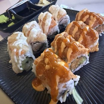 Pakusan Sushi & Grill - Ichiban- white roll with actual lemon on it - YUM   Can't remember other roll that was hubbys - but also good - Sushi Bars Near Me - Chandler, Arizona
