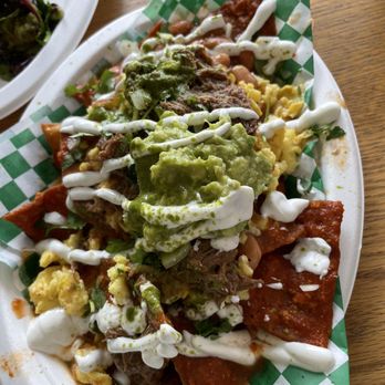 Chismosa Cafe - Chilaquiles with brisket - New Mexican Cuisine Near Me - Covina, California