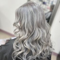 Platinum blonde hair
