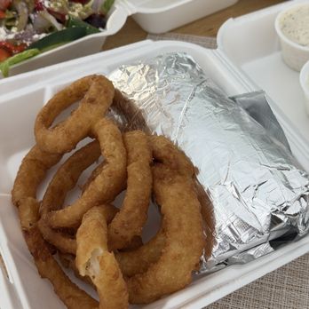 Greek Palace - Gyro Pita with onion rings - Greek Near Me - Peoria, Arizona Greek Palace - Gyro Pita with onion rings - Greek Near Me - Peoria, Arizona