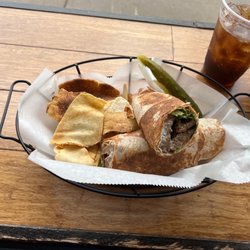 Zingo's Mediterranean - Here is a gyro served more as a wrap that is slightly toasted. Great flavor all the way around! Wrap, meat, and sauce. A winner!