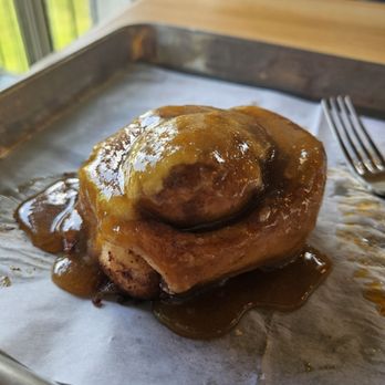 Cinnamon Roll Deli - "Mini" cinnamon roll with a side of bourbon caramel topping - Breakfast & Brunch Near Me - Lexington, South Carolina Cinnamon Roll Deli - "Mini" cinnamon roll with a side of bourbon caramel topping - Breakfast & Brunch Near Me - Lexington, South Carolina