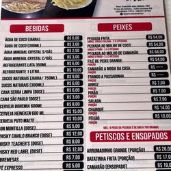 Restaurante Peixada do Amor - Menu
