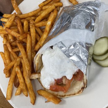 Mamas Kitchen - Chicken Gyro Sandwich with fries - Breakfast & Brunch Near Me - Tampa, Florida