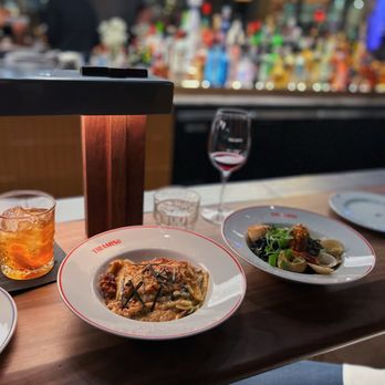 Tiramisu - Tonkotsu lasagna and squid ink seafood linguine - Italian Near Me - Montreal, Quebec Tiramisu - Tonkotsu lasagna and squid ink seafood linguine - Italian Near Me - Montreal, Quebec