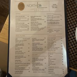North 26 Restaurant and Bar - Updated Mediterranean menu as of October 2023