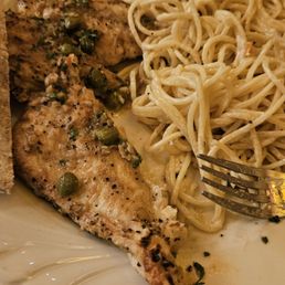 CHICKEN PICCATA $20.00 Pan Seared Chicken, Lemon Butter Caper Sauce, Spaghett i Alfredo CHICKEN PICCATA $20.00 Pan Seared Chicken, Lemon Butter Caper Sauce, Spaghett i Alfredo