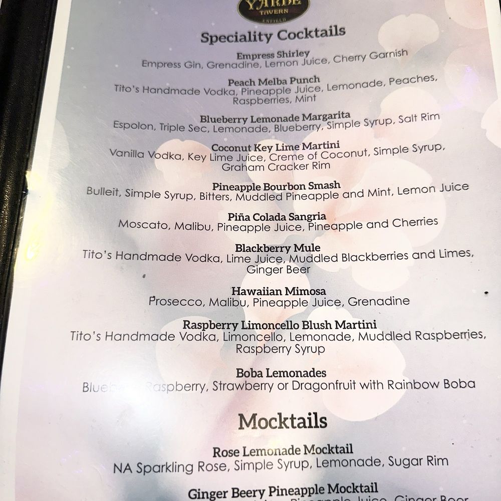 The Yarde Tavern - Specialty cocktails - American Near Me - Enfield, Connecticut The Yarde Tavern - Specialty cocktails - American Near Me - Enfield, Connecticut