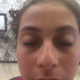 This is shows one eyebrow that has never been tweeted and the other after it was threaded and shaped.