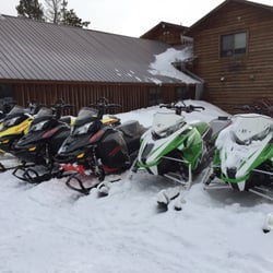 On the Trail Snowmobile Rental - Here we are - ready to take these high performance sleds for a ride!