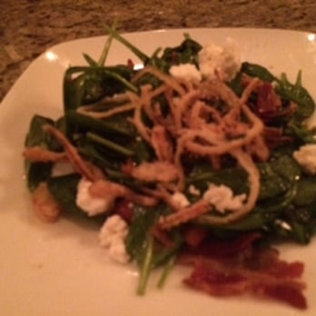 Heirloom Restaurant - Warm spinach salad - this monster was HUGE and hearty, loaded with fried onions, bacon, and goat cheese. - New American Near Me - Midway, Kentucky