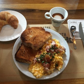 Padre - Huevos Revueltos with medialuna and machiatto - Coffee & Tea Near Me - Buenos Aires, C