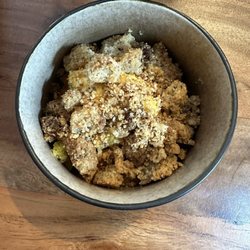 Les Fées Mères - Apricot crumble with apricot ice cream