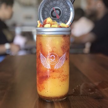 Zero Degrees - Mangonada smoothie in Angel Wings Jar - Bubble Tea Near Me - Orlando, Florida Zero Degrees - Mangonada smoothie in Angel Wings Jar - Bubble Tea Near Me - Orlando, Florida