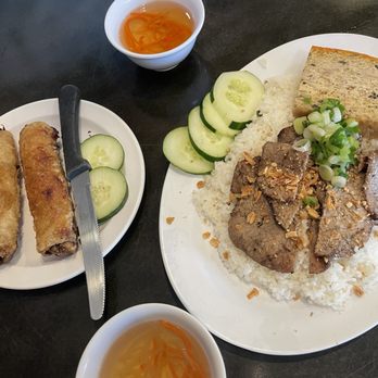 Saigon Flavor - egg rolls and grilled beef with rice and steamed egg - Vietnamese Near Me - San Gabriel, California Saigon Flavor - egg rolls and grilled beef with rice and steamed egg - Vietnamese Near Me - San Gabriel, California