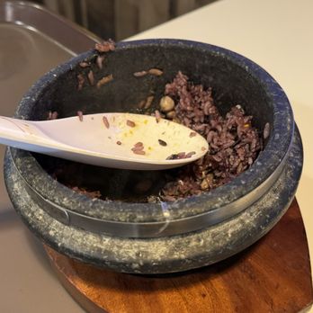 Korea Garden - Barley rice in the hot stone, server made us tea out of the final bit here - Korean Near Me - Honolulu, Hawaii Korea Garden - Barley rice in the hot stone, server made us tea out of the final bit here - Korean Near Me - Honolulu, Hawaii