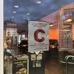 As of October 2025, their most current health Grade. "This establishment does not comply with minimum sanitary standards. Grade C"