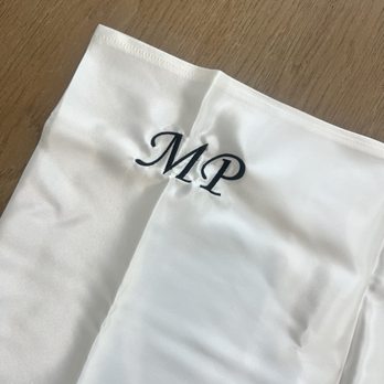 So Cal Embroidery - Embroidery on silk pillowcase - Embroidery & Crochet Near Me - Santa Ana, California