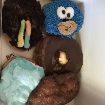 Amy's Donuts - Cotton candy, dirt and worms, Cookie Monster, apple fritter, and a Boston cream that couldn't contain it's filling. - Donuts Near Me - Albuquerque, New Mexico