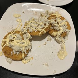 Boateng's Cajun Creation - Fried green tomatoes with crabmeat appetizer