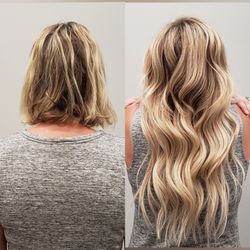 Hair Peace Studio at Sola Salons - Two rows of Habit Method hand tied hair extensions
