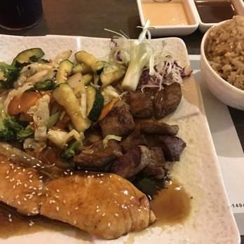 Kani House - Johns Creek - Salmon and steak hibachi with fried rice - Japanese Near Me - Duluth, Georgia