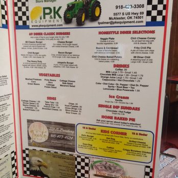 69 Diner - Right inside of menu - Diners Near Me - Checotah, Oklahoma