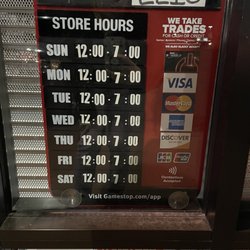 Gamestop - Updated hours as of 02/10/2023