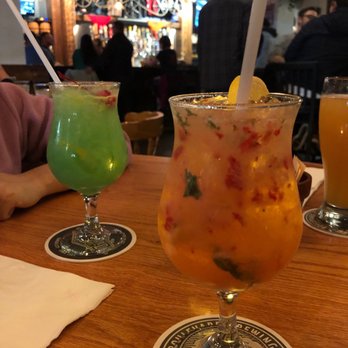 The Malted Barley - Hawaiian Dragon (blue), Strawberry Southside (pink) - Pretzels Near Me - Providence, Rhode Island