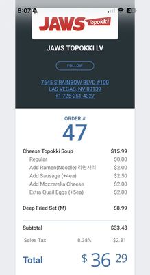 Menu photo 5 JAWS Topokki Las Vegas, NV Menu photo 5 JAWS Topokki Las Vegas, NV