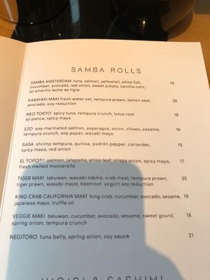 Menu photo 2 SUSHISAMBA Amsterdam Amsterdam, NH