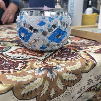 Yarns & Tiles - Candle holder - Art Classes Near Me - River Park, California Yarns & Tiles - Candle holder - Art Classes Near Me - River Park, California