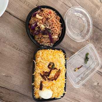Hyderabad Dum Biryani - ghee roast mutton dum biryani and chicken hakka noodles - Indian Near Me - Fremont, California