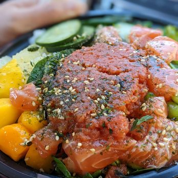 Poke Plus - Salmon and spicy tuna - Poke Near Me - Seattle, Washington Poke Plus - Salmon and spicy tuna - Poke Near Me - Seattle, Washington