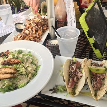 Shotti's Point - Ocean City - The Original Tsunami Tacos - sesame encrusted tuna, seaweed salad, red onion, plum sauce, & fresh cilantro. $14 - Pizza Near Me - Ocean City, Maryland