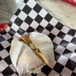 Green chile breakfast sandwich. Green chile breakfast sandwich.