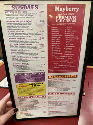 Menu photo 1 Mayberry Ice Cream Winston Salem, NC