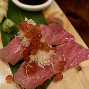 Mensho Tokyo - A5 Wagyu with Kani Nigiri - Ramen Near Me - Culver City, California Mensho Tokyo - A5 Wagyu with Kani Nigiri - Ramen Near Me - Culver City, California