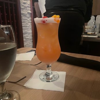 Cayo Blanco - Tropical Reef Don Q Passion Rum, Barrilito Rum, Pineapple Juice. Orange Juice, Cranberry Juice - Seafood Near Me - San Juan, Puerto Rico Cayo Blanco - Tropical Reef Don Q Passion Rum, Barrilito Rum, Pineapple Juice. Orange Juice, Cranberry Juice - Seafood Near Me - San Juan, Puerto Rico
