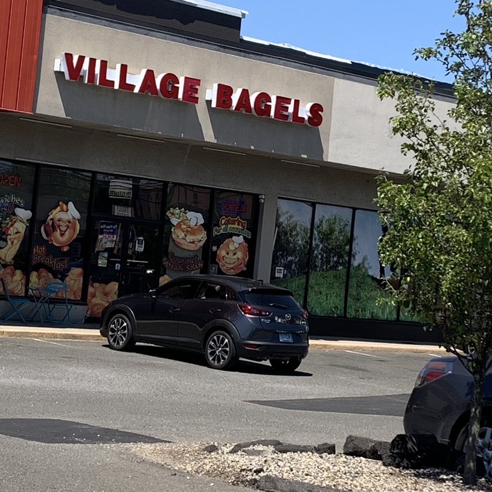 Front of the little bagel shop. Front of the little bagel shop.