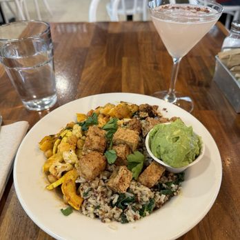 Floret - Winter grain bowl with avocado, Cupid's Arrow cocktail. Both delicious. - Vegetarian Near Me - Seattle, Washington Floret - Winter grain bowl with avocado, Cupid's Arrow cocktail. Both delicious. - Vegetarian Near Me - Seattle, Washington