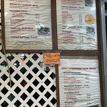 Tita's Pupuseria Truck - Menus - Mexican Near Me - Buttonwillow, California